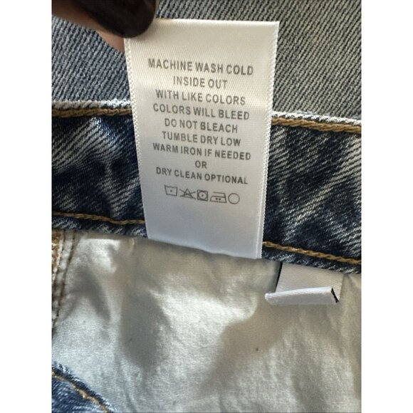 Judy Blue Vervet Sz 30 90s Vintage Crop Jeans Blue Melody Distressed Raw Hem Y2K - Picture 13 of 13